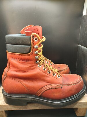 Vintage RED WING 404 Leather Moc Toe Super Sole MEN'S Work Boots