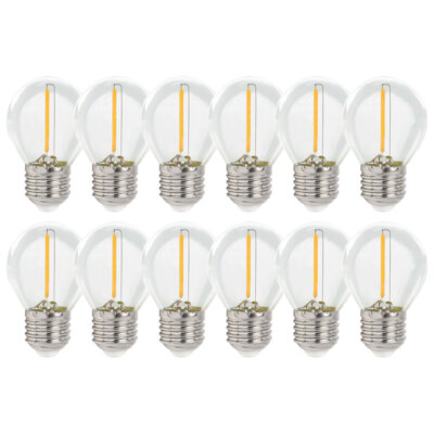 12 x LED Filament P45 Tropfen 1W E27 klar Kugeln Tropfen Lampen warmweiß 2700K