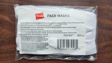 10x Lot of NEW Hanes Washable Face Mask White 100 Cotton Elastic Band