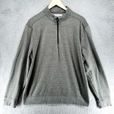 Greg Norman Sweater Mens L Gray 1/4 Zip Long Sleeve Athletic Golf Pullover