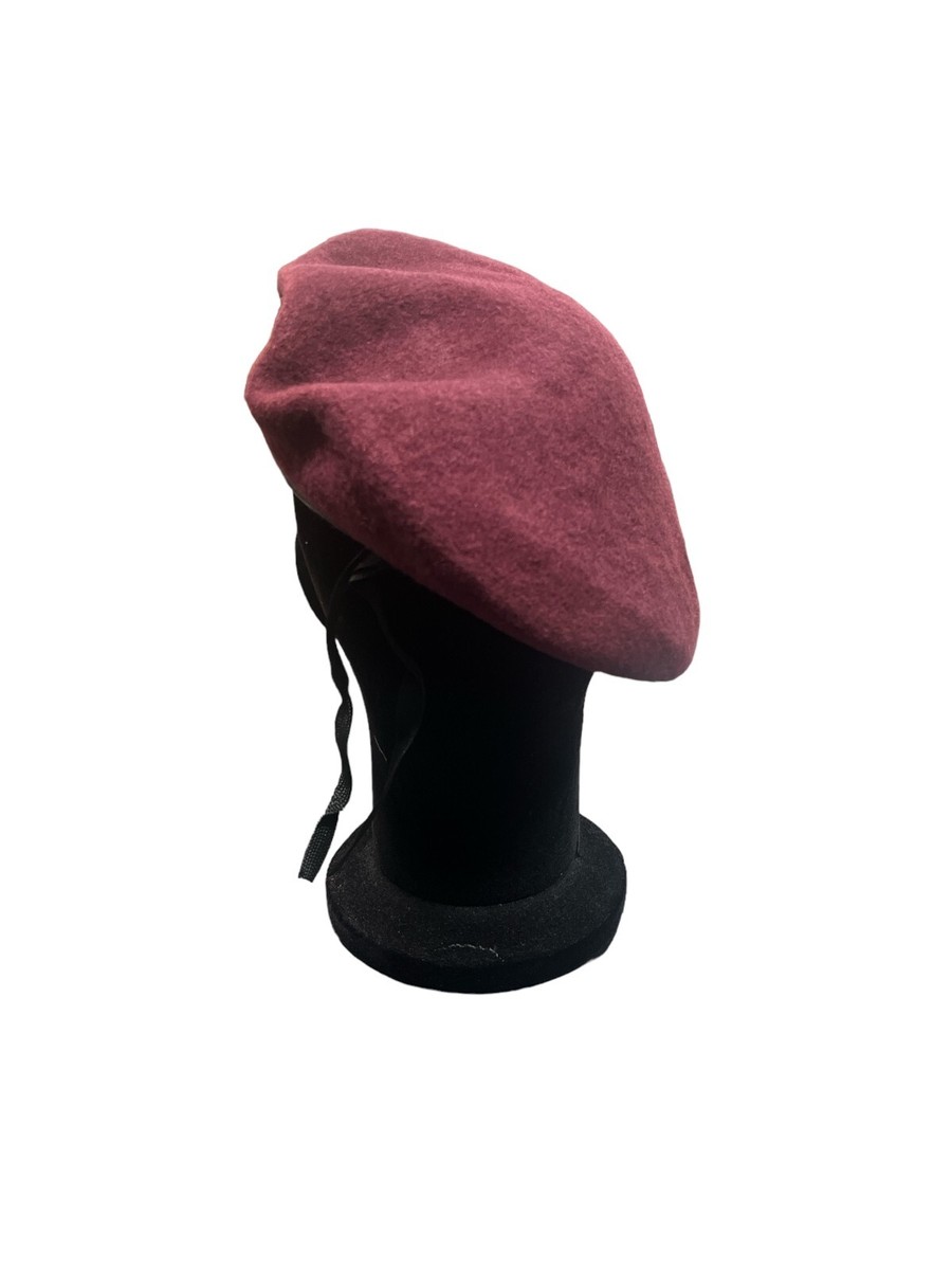 Basco Militare Beret Rosso Bordino Pelle Amaranto Paracadutisti GPG IPS  Esercito