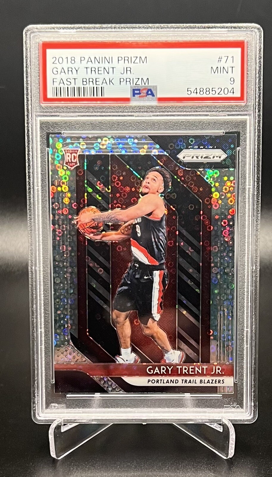 2018-19 Panini Prizm Fast Break Prizm Gary Trent Jr #71 PSA 9 MINT Rookie RC