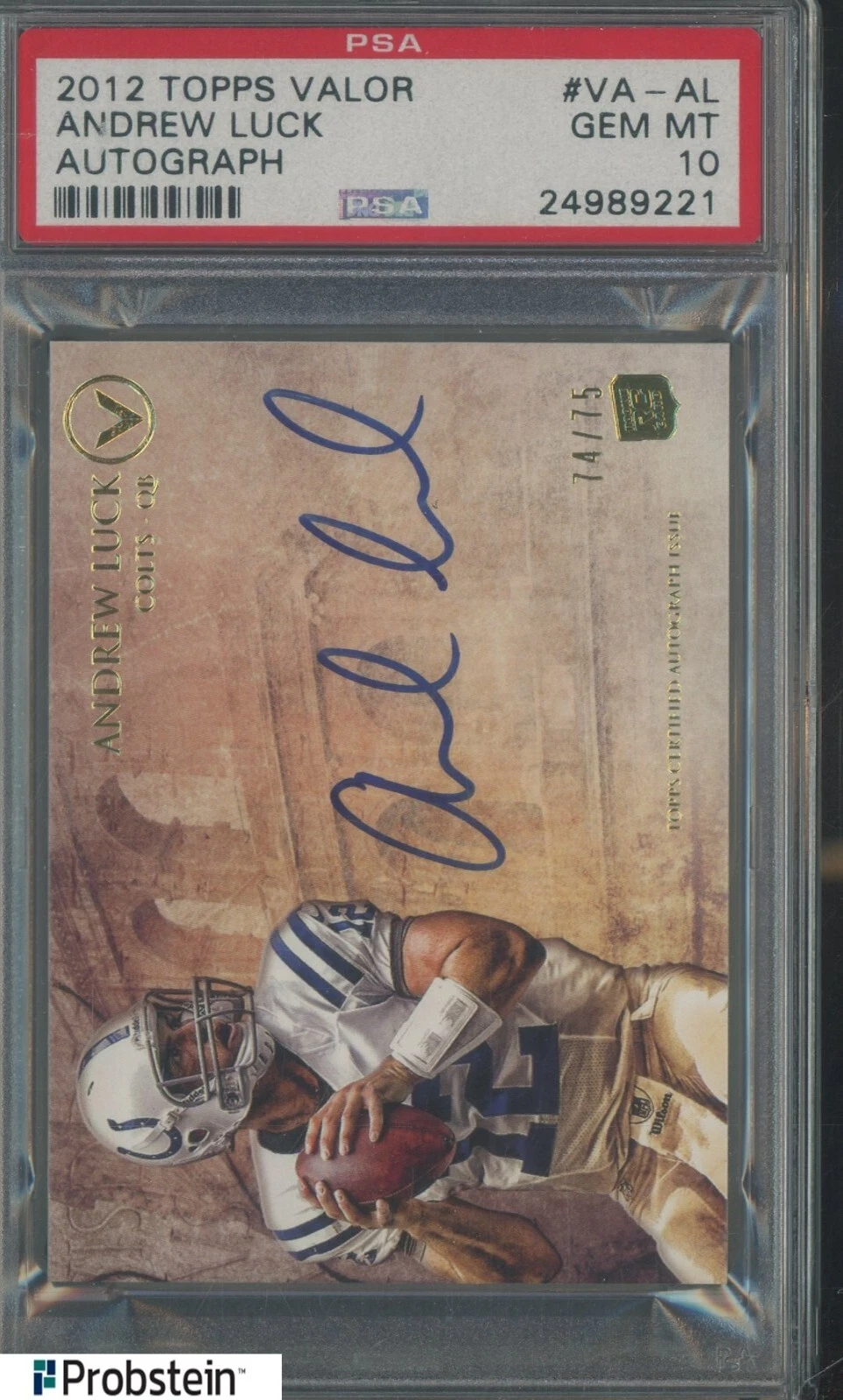 Andrew Luck Topps Valor Autograph #VAAL Base