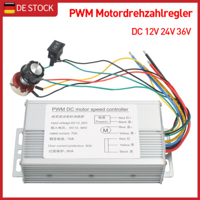 12V-60V 0-70A DC 4000W Motor PWM Drehzahlregelung Bürste Controller Regler
