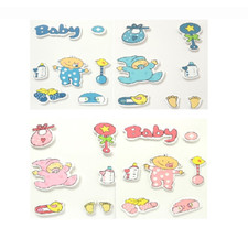 12 Sticker Holzsticker Streuteile Baby Junge ...