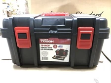 Hyper Tough AD18-04308 16-Inch Tool Box W/ Lid Organizers Black