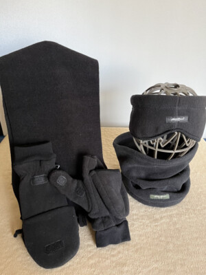 Eddie Bauer mitten/fingertip gloves headband and neck band gaiter