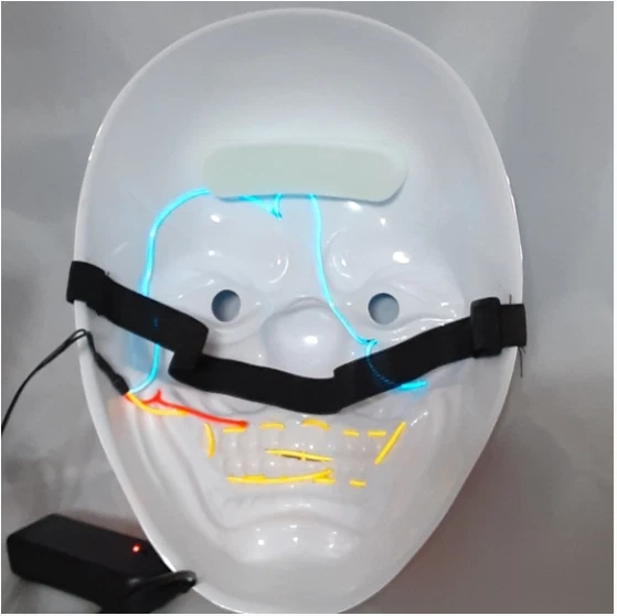 Scary Clown Costume Mask with Led Lights - New - Image 2 of 2