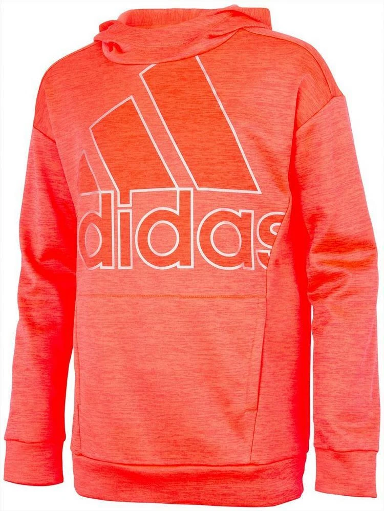 Adidas Bright Pink Neon Orange Pullover Hoodie Girl s Size XLarge 16