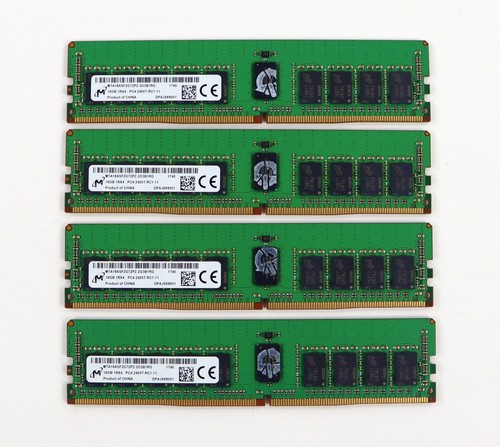 Micron 64GB(4x16GB) MTA18ASF2G72PZ-2G3B1 2400MHz PC4-2400T ECC Reg Server Memory
