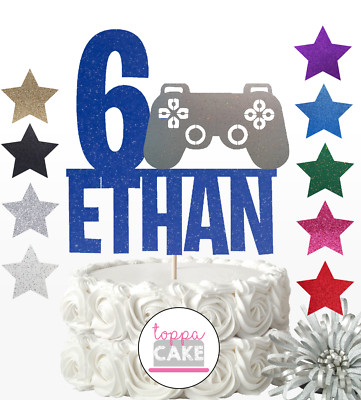 Personalised Cake Topper Party Gamer Controller Gaming Console Birthday Floss Cake Toppers Baking Accs Cake Decorating Cookware Dining Bar