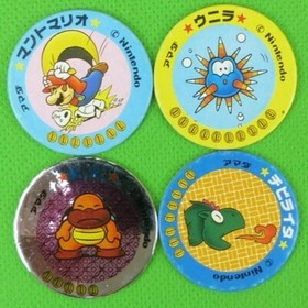 Lot of 8 Menko Cards Super Mario Bros Amada Nintendo Famicom Vintage Game Pieces
