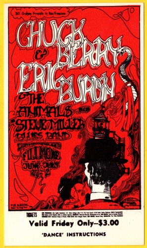 Chuck BeRRY-AnimaLS W/Eric Burdon BG70 BiLL Graham FiLLmore 1967 FridaY Ticket