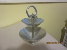 Vintage  2 Tier Serving Compote Mid Century Modern Aluminum