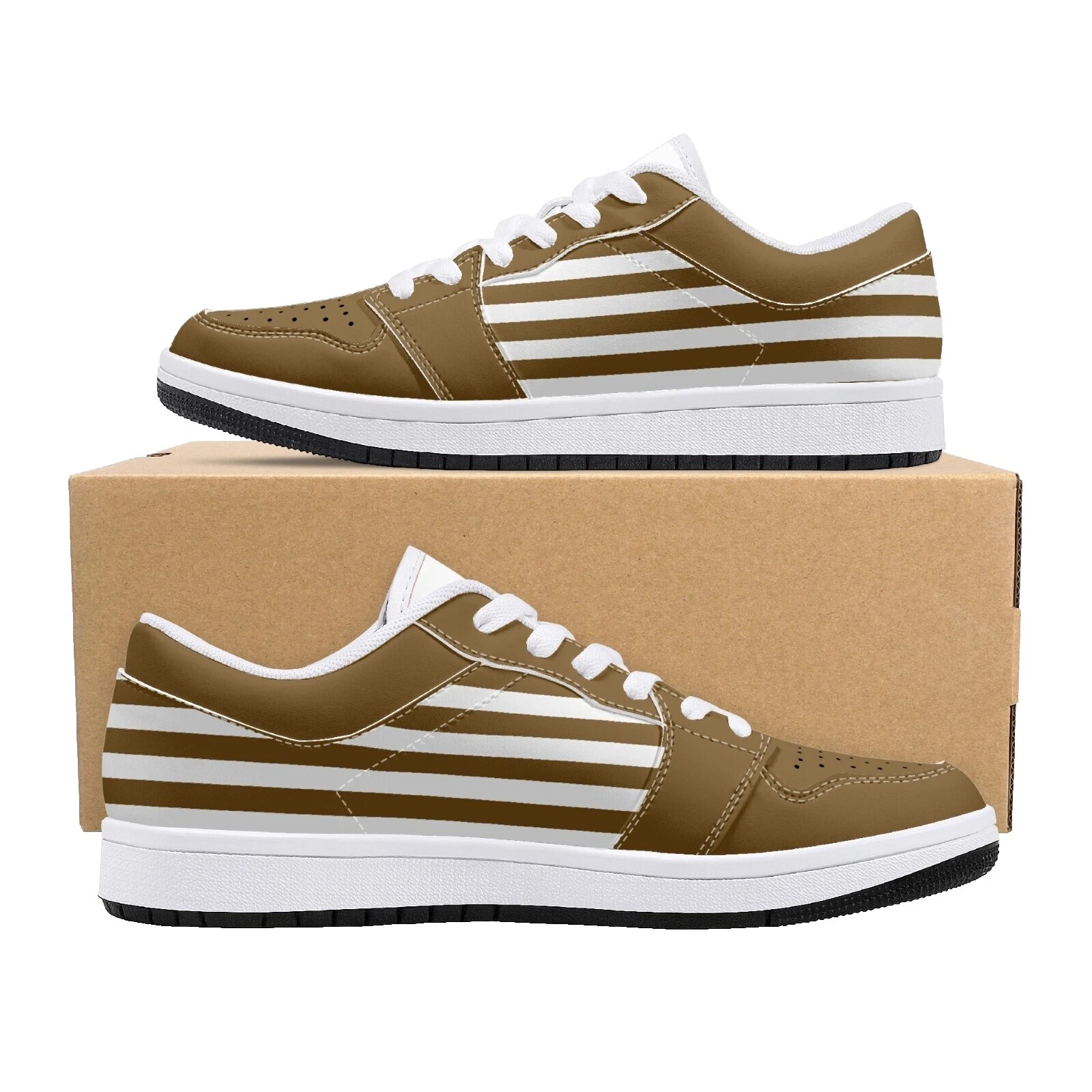 White Striped Casual Shoes for Men