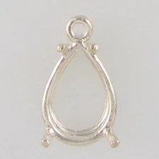 PRE-NOTCHED PEAR FACETED DANGLE SILVER SETTING 5X3-30X22 HANDMADE