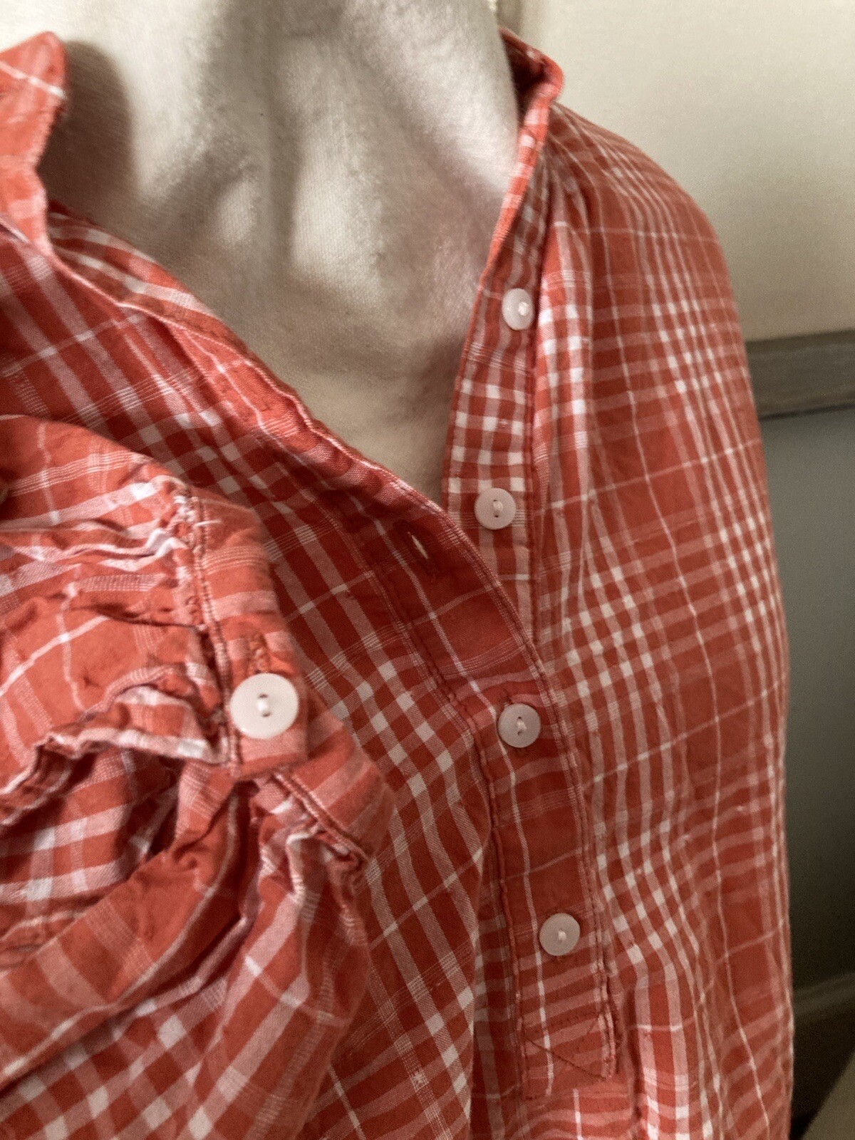 Orange Plaid Button Down Universal Threads Medium - image 3