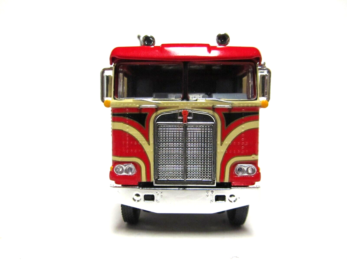 DCP / FIRST GEAR 1/64 SCALE KENWORTH K-100 FLAT TOP, RED & BEIGE