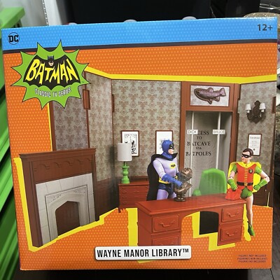 McFarlane Toys DC BATMAN RETRO 66  WAYNE MANOR LIBRARY Playset Classic TV series
