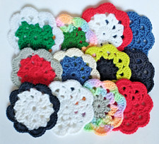Set of 12 handmade Crochet Coasters in Varying Colors