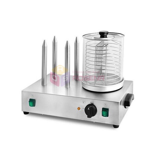 Hot Dog Machine Stainless Steel 4 Sticks Sausage Bun Warmer Hotdog Steamer - Picture 2 of 6
