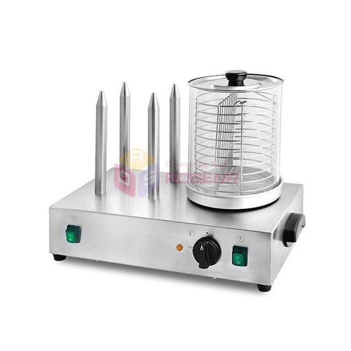 Hot Dog Machine Stainless Steel 4 Sticks Sausage Bun Warmer Hotdog Steamer - Image 2 of 4