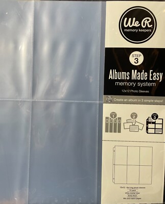 We R Memories Albums Made Easy Step 3 12x12 Photo Sleeves. 6x4 10 pack.