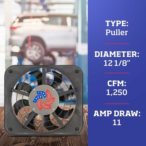 Flex-A-Lite 116550 Fan Electric 12" Lo-Profile S-blade puller fan w/o controls - Picture 2 of 2
