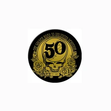 GRATEFUL DEAD 50th Anniversary SYF Pin Button Golden Road To Ultimate Devotion