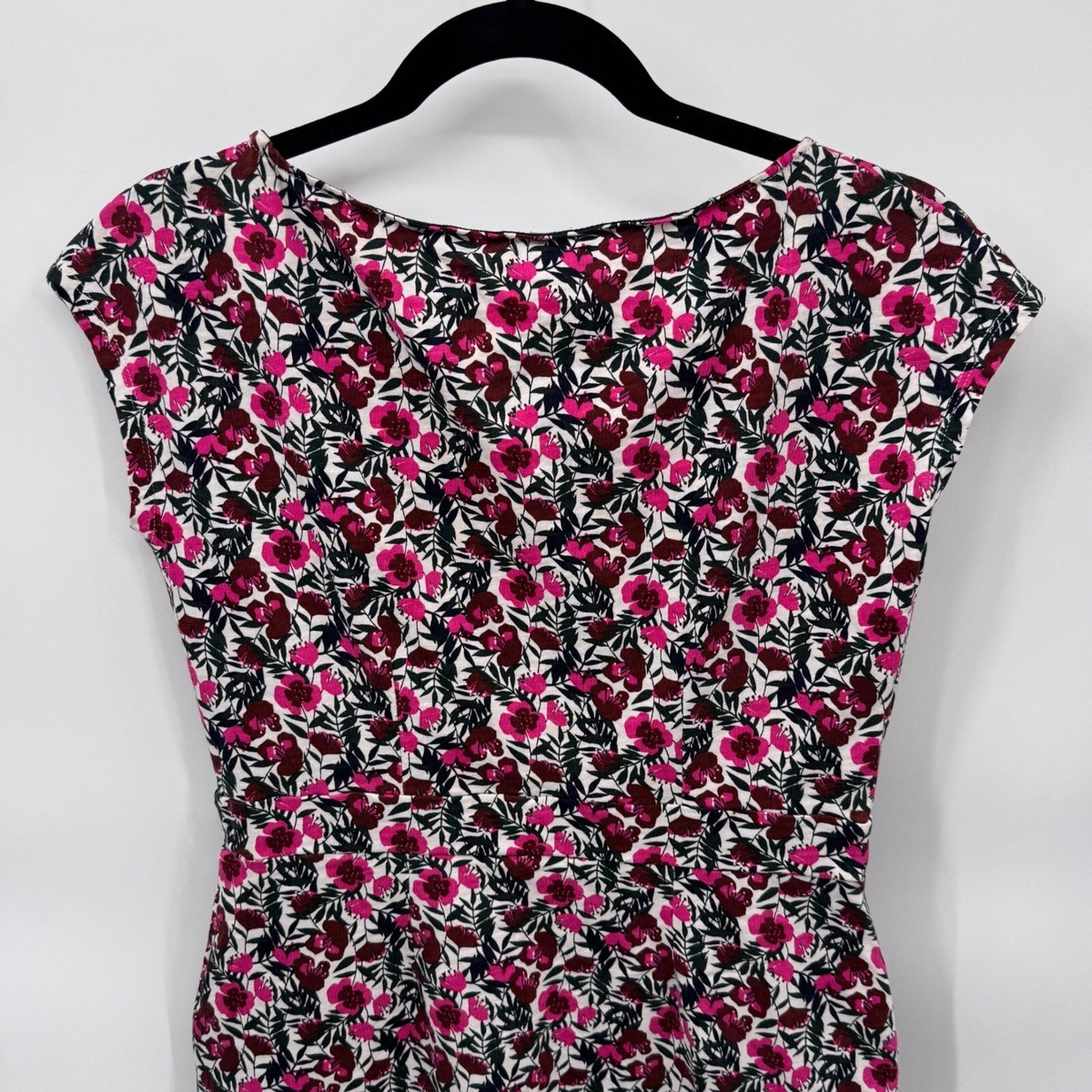florrie broderie jersey dress Boden Florrie Jersey Dress Women 4R White Pink Flower Print Cotton Pockets Fairy
