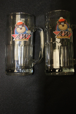 Set of 2 A&W 2008 All American Food root beer mugs 7 in