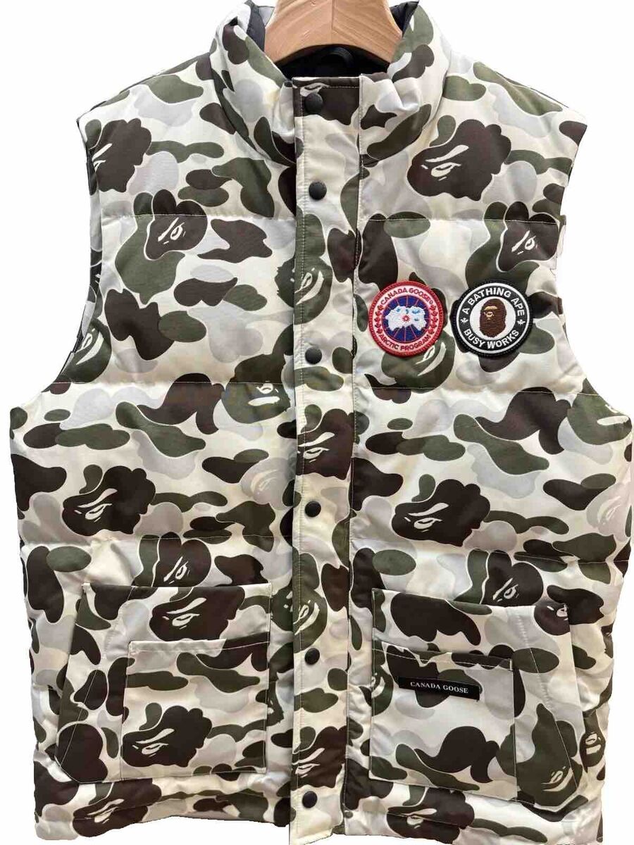 NEW A Bathing Ape BAPE X Canada Goose Freestyle Vest, Grey NEW A Bathing Ape BAPE X Canada Goose Freestyle Vest, Grey