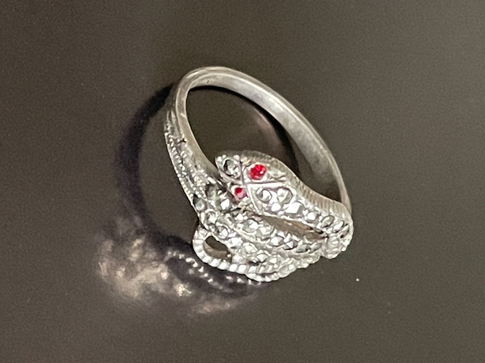 SOLID STERLING SILVER COILED SNAKE SERPENT COBRA … - image 11