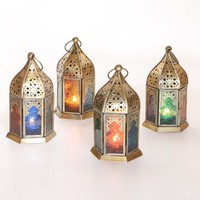 Orientalische Glas-Windlichter Nael Multifarbig 4Er Set
