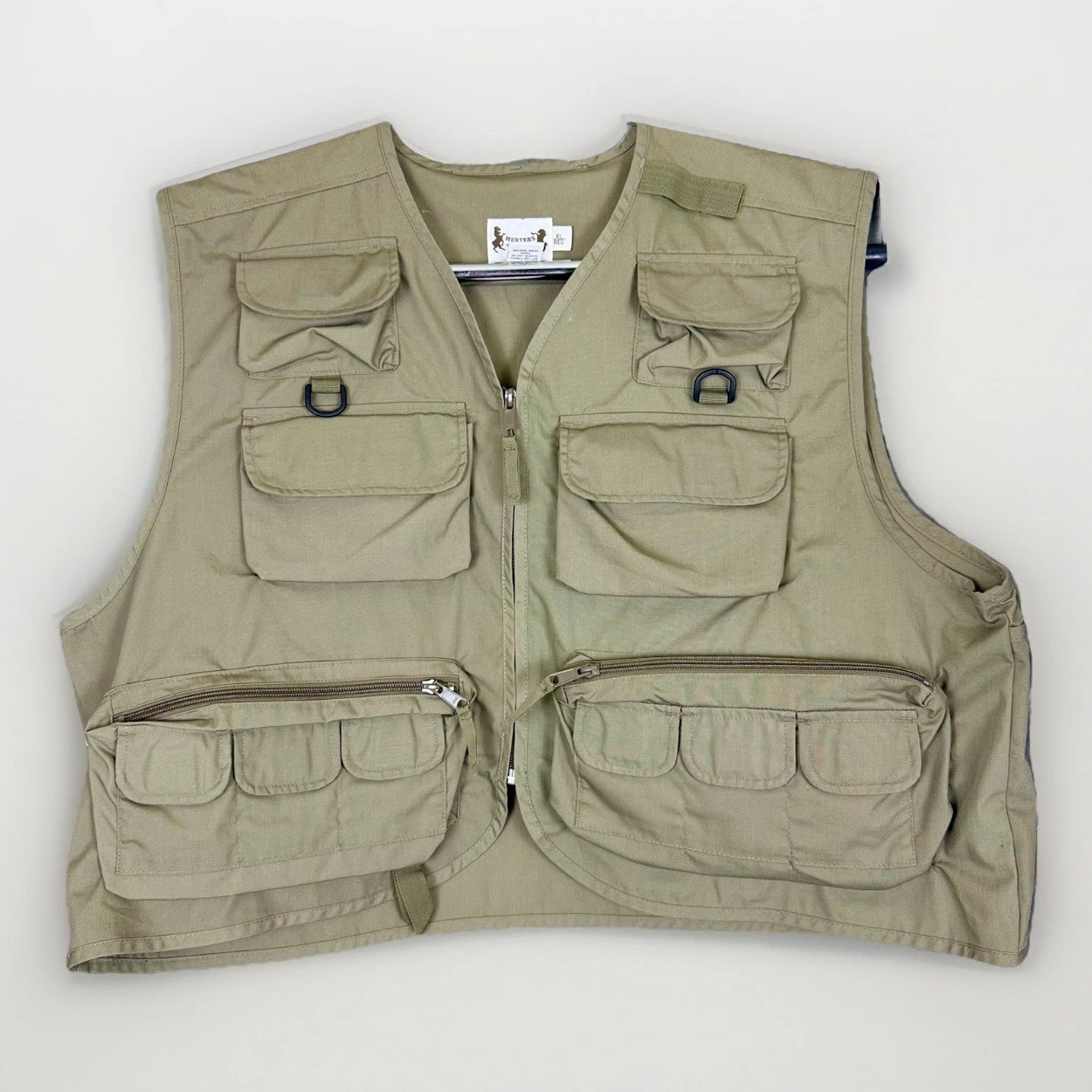 NWOT HERTER'S Men's XL Hunting Fly Fishing Vest Game Pockets Lightweight Khaki