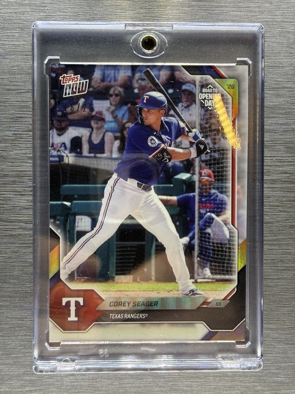 2026 Topps Now Road to Opening Day Corey Seager Gold Foil 16/26 Rangers RC SS