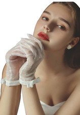 Short Lace Gloves Tea Party Gloves Costumes Gloves for Wedding One Size Ivory