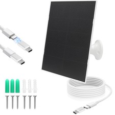 4W Solar Panel for Security Camera,Type C Micro Charger White