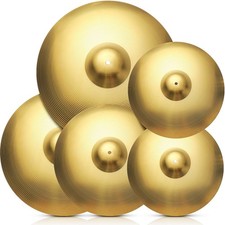 5 Pieces Cymbals Pack Low Volume Cymbals Set 14/16/18/20 Drum Cymbals Set Drum