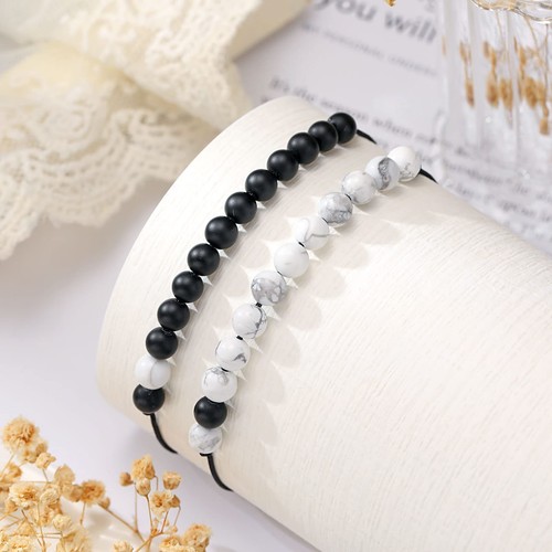 Gifts for Him Boyfriend from Girlfriend Matching Couples Bracelets Distance Rela - Picture 3 of 7