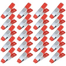 Metal Spring Clamps Clips, Heavy Duty Tipped Grip Holder Rubber Coated, Red 