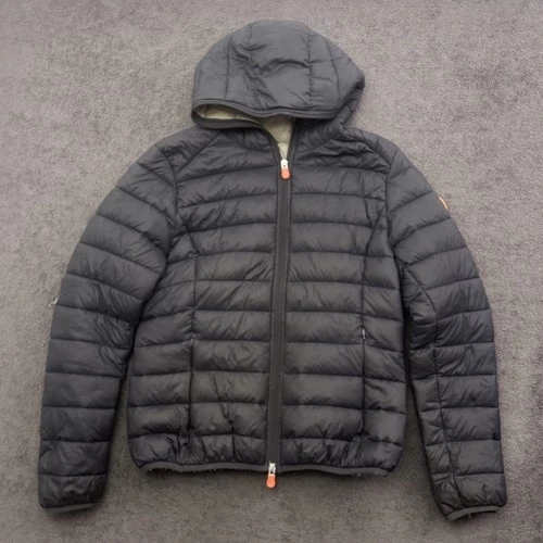 Save the Duck Ultra Light Hooded Puffer Jacket Black  Mens 2/M Insulated (READ) - product listing photo