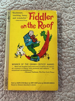 #ad Fiddler on the Roof by Joseph Stein 1965 Pocket Paperback $38.06