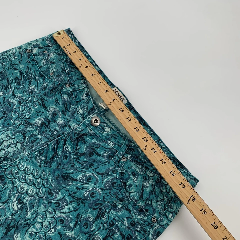 Pantalones Jeggings Recortados Estampado Abstracto Mudd Talla 17 Mujer Negro Azul Teal Foto 4 de 4