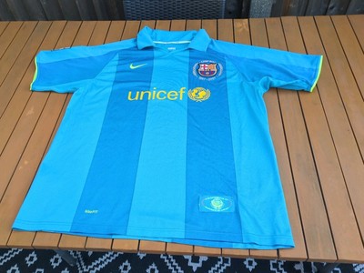 Nike Barcelona 2007/2008 Auswärtstrikot XL Herren Blau Nike Fit 1957-2007