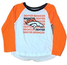 NEW NFL Team Apparel Girl's Denver Broncos Long Sleeve T-Shirt Size XS 4/5