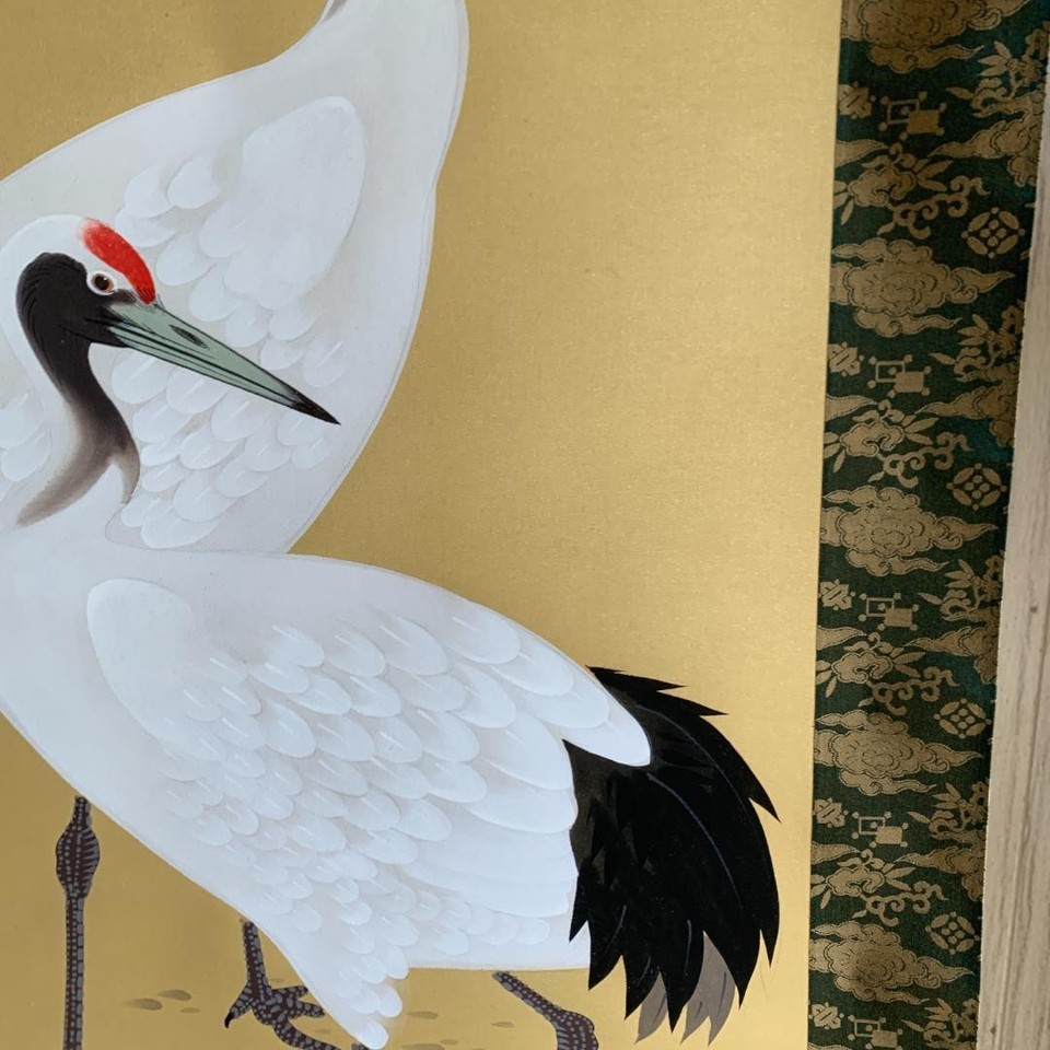 Genyo Yamashita Genyo Hanging scroll Crane picture Flowers and birds ...