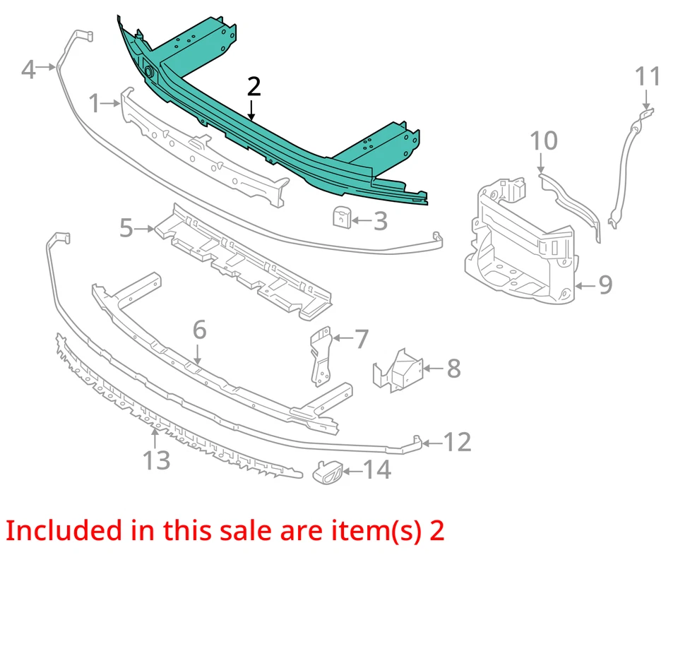 2018 BMW 740I FRONT BUMPER LOWER IMPACT BAR W/ ENERGY ABSORBER OEM Foto 4 de 4