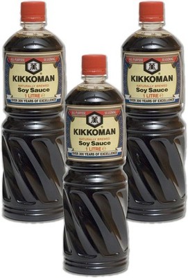 3er-Pack KIKKOMAN Sojasauce (3x 1000ml) | Soja Sauce | Soy Sauce