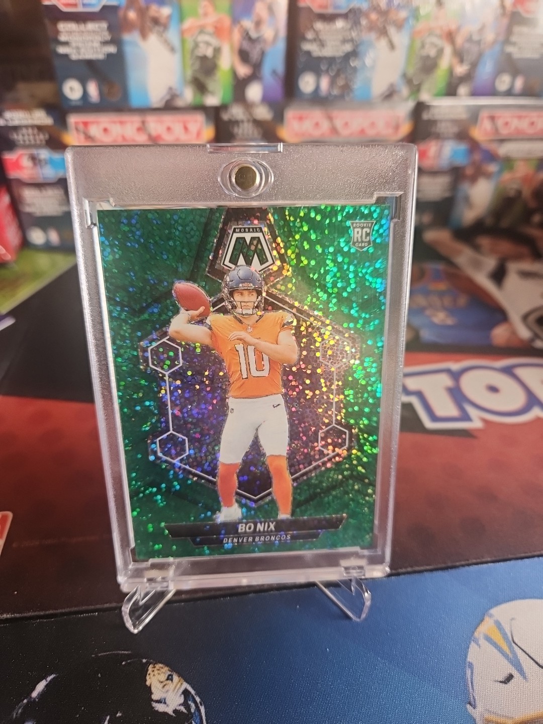 2024 Panini Mosaic Bo Nix Green Sparkle /8 #312 RC Broncos